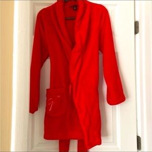 VICTORIA SECRET Red Soft Fluffy fleece wrap bathrobe.
